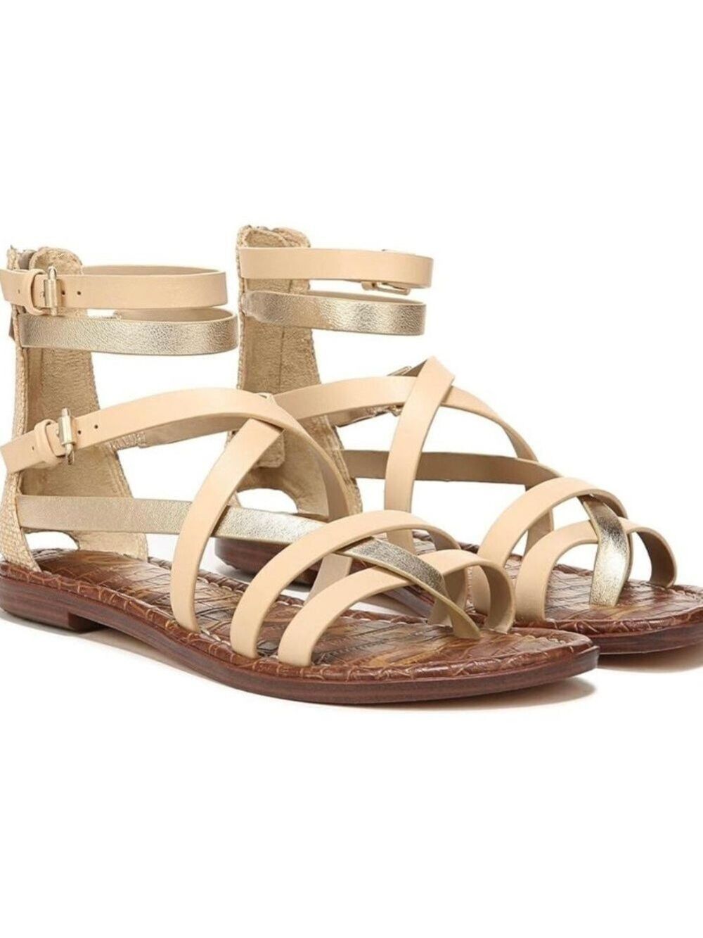Sam Elderman Gibbs Leather Strappy Gladiator Sandals - NWT